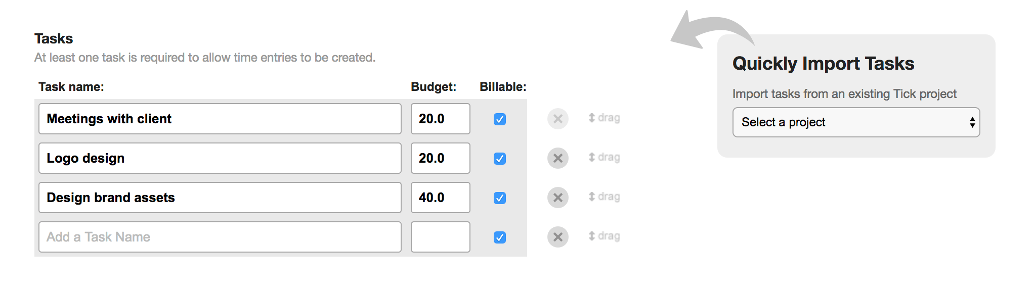 Setting up tasks in Tick